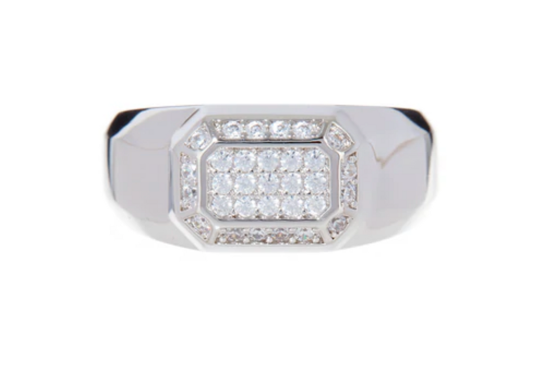 Faceted Diamond Signet Ring - Millo Jewelry