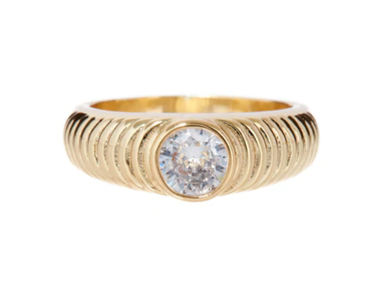 Round Ridged Pyramid Cigar Ring - Millo Jewelry