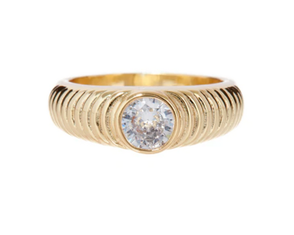 Round Ridged Pyramid Cigar Ring - Millo Jewelry