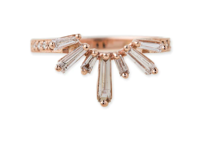 DIAMOND BAGUETTE HALO BAND - Millo Jewelry