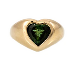 Load image into Gallery viewer, GREEN TOURMALINE HEART SIGNET RING - Millo Jewelry
