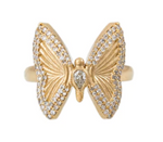 Load image into Gallery viewer, SMALL PAVE TEARDROP DIAMOND CENTER BUTTERFLY RING - Millo Jewelry
