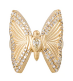 Load image into Gallery viewer, LARGE PAVE TEARDROP DIAMOND CENTER BUTTERFLY RING - Millo Jewelry