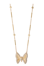 Load image into Gallery viewer, LARGE PAVE TEARDROP DIAMOND CENTER BUTTERFLY NECKLACE - Millo Jewelry