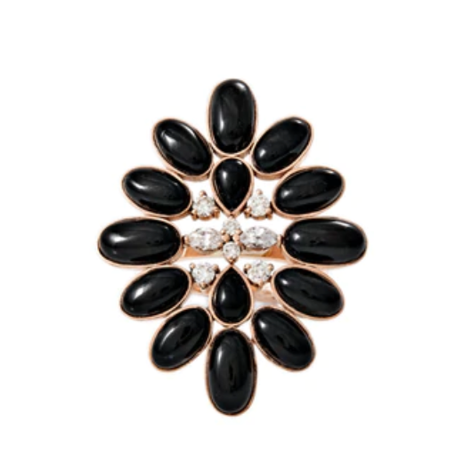 DIAMOND + ONYX BLOSSOM RING - Millo Jewelry