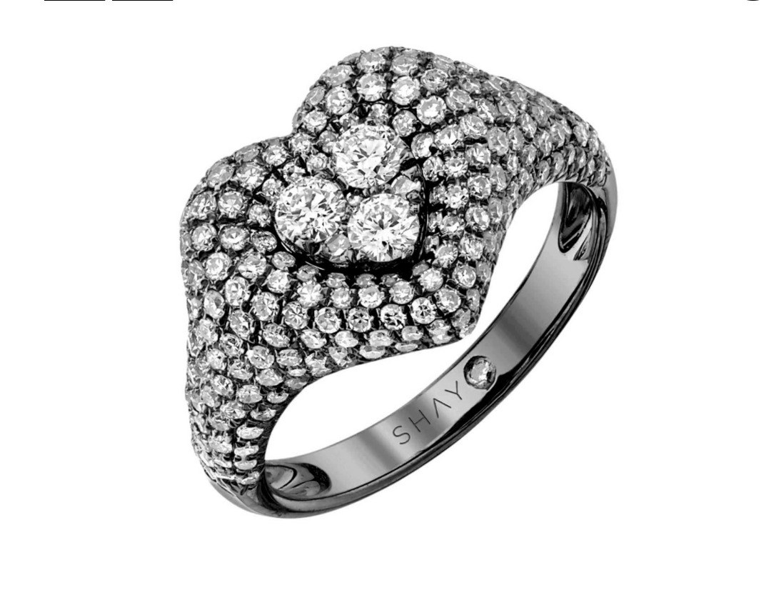 Diamond Heart Pave Pinky Ring - Millo Jewelry