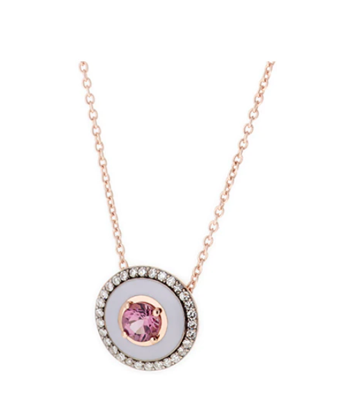 MINA LILAC PENDANT- PINK TOURMALINE DIAMONDS - Millo Jewelry
