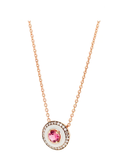 MINA IVORY PENDANT PINK TOURMALINE- DIAMONDS - Millo Jewelry