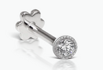 Load image into Gallery viewer, Scalloped Set Diamond Threaded Stud Earring - Millo Jewelry
