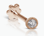 Load image into Gallery viewer, Scalloped Set Diamond Threaded Stud Earring - Millo Jewelry
