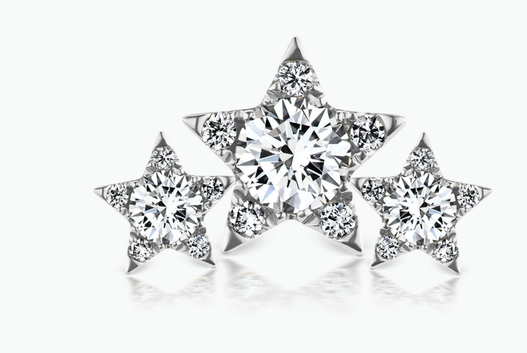 Diamond Three Star Garland Stud Earring - Millo Jewelry
