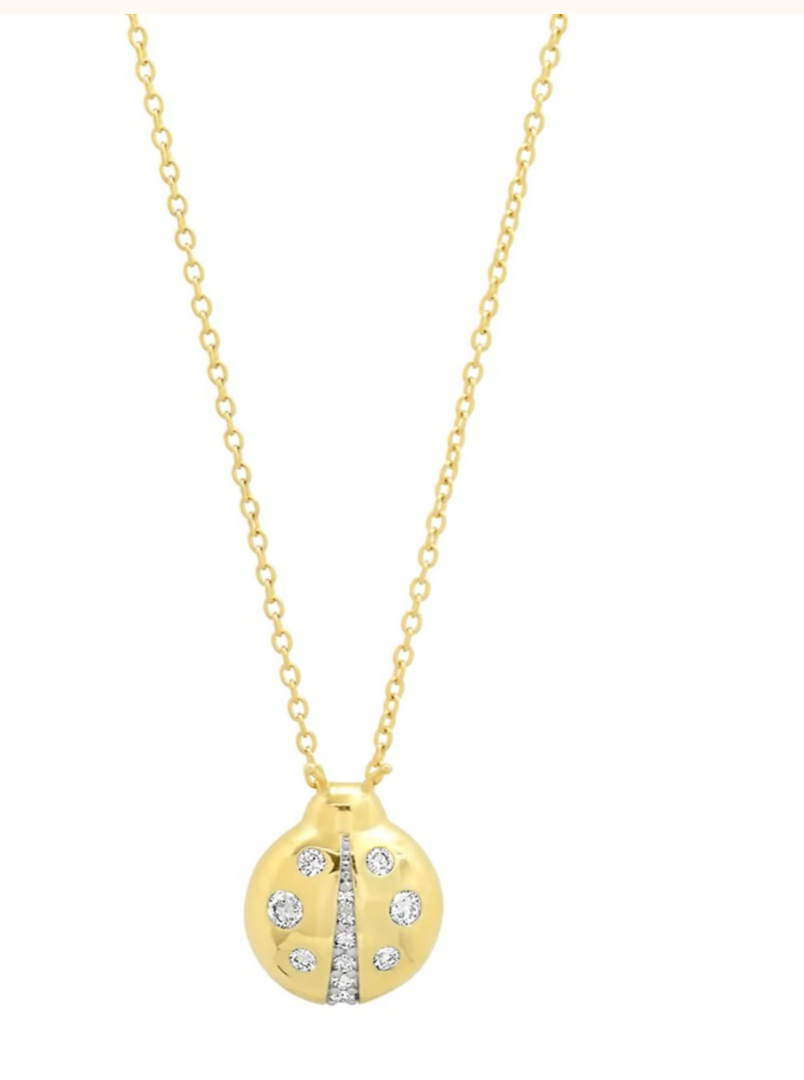 Diamond Baby Ladybug Necklace - Millo Jewelry