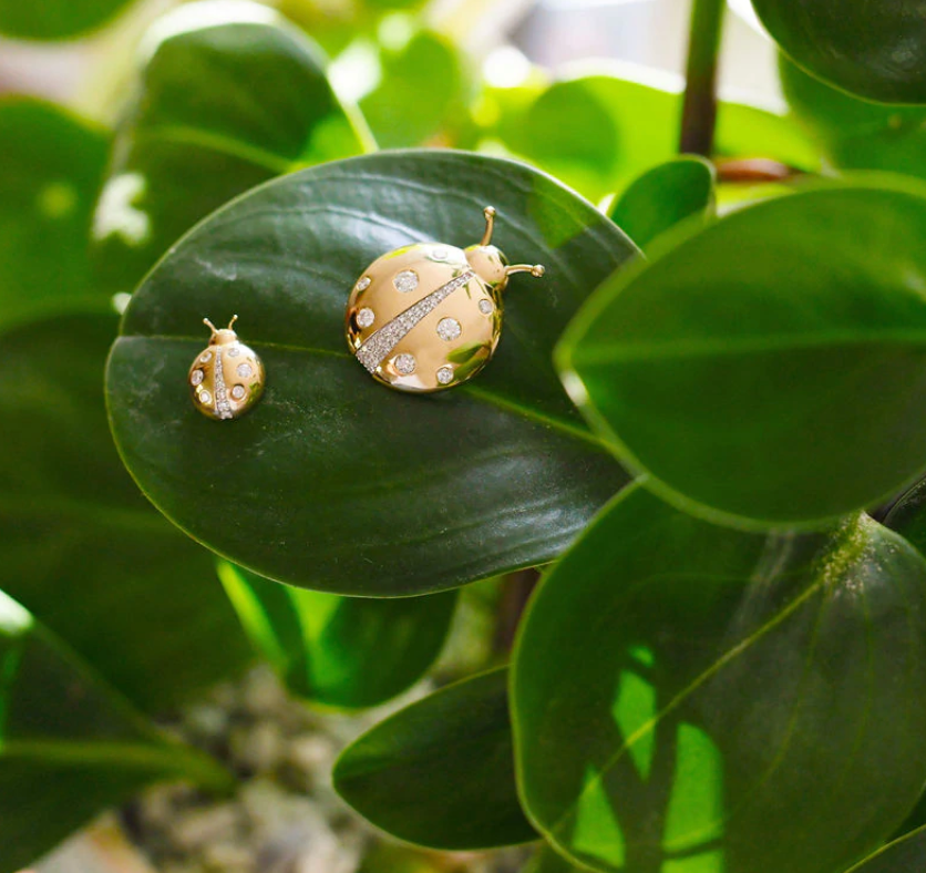 Diamond Baby Ladybug Necklace - Millo Jewelry