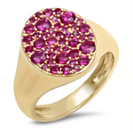 Load image into Gallery viewer, Ruby Signet Pinky Ring - Millo Jewelry
