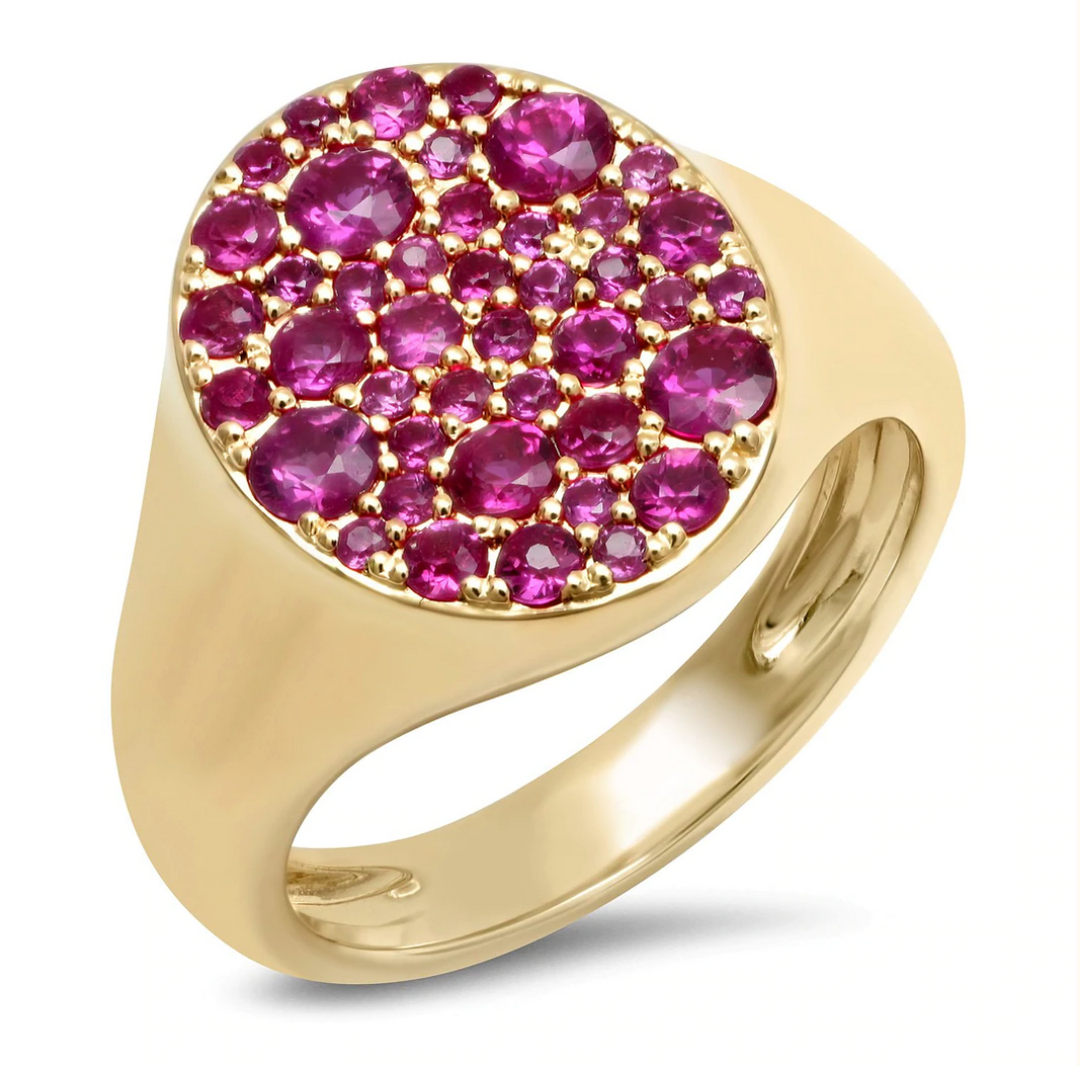Ruby Signet Pinky Ring - Millo Jewelry