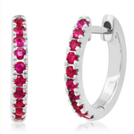 Load image into Gallery viewer, Standard Ruby Huggies - Millo Jewelry
