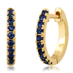 Load image into Gallery viewer, Standard Blue Sapphire Huggies - Millo Jewelry
