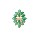 Load image into Gallery viewer, DIAMOND + CHRYSOPRASE BLOSSOM RING - Millo Jewelry
