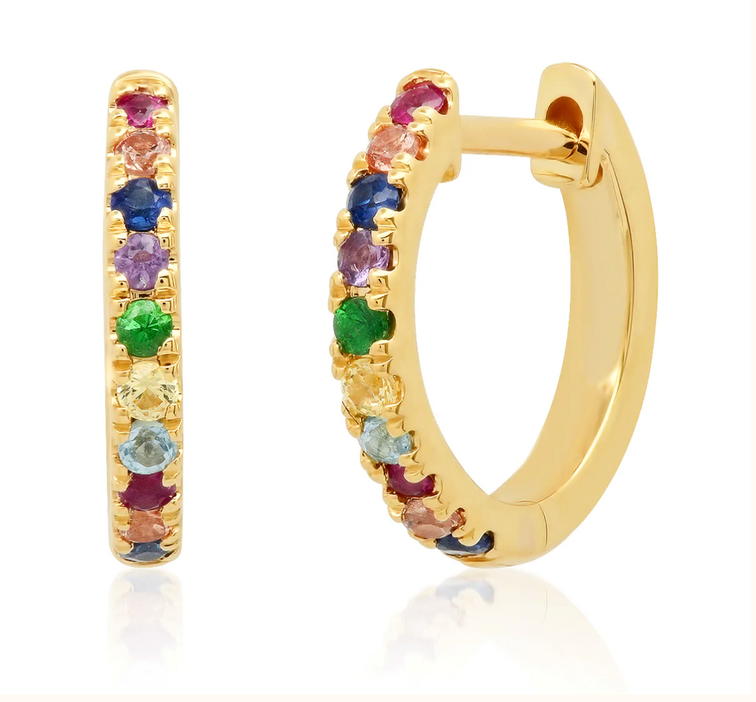 Standard Multi Colored Huggies - Millo Jewelry