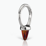 Load image into Gallery viewer, Single Short Black-Red Opal Spike Hoop Earring - Millo Jewelry
