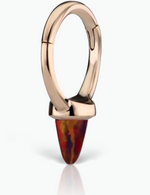 Load image into Gallery viewer, Single Short Black-Red Opal Spike Hoop Earring - Millo Jewelry
