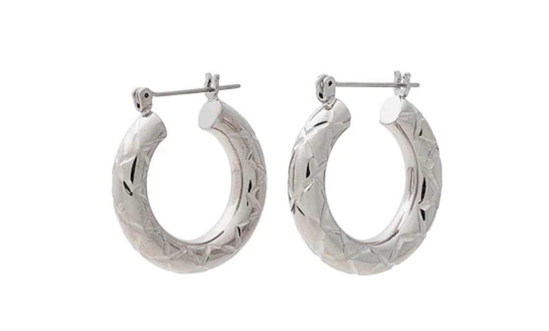 LUV AJ BABY QUILTED AMALFI HOOPS - Millo Jewelry