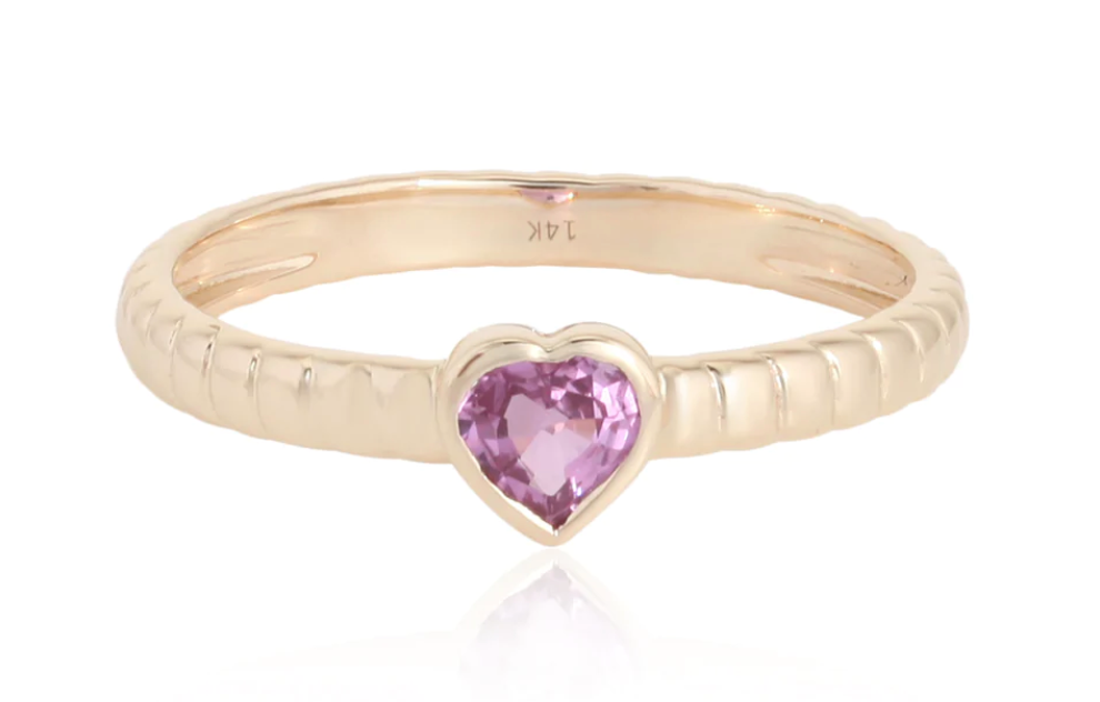 PINK SAPPHIRE HEART SHAPE RING - Millo Jewelry