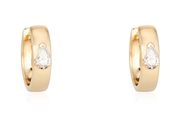 PEAR DIAMOND HOOP EARRINGS - Millo Jewelry