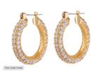 Load image into Gallery viewer, PAVE ESTELLE HOOPS- GOLD - Millo Jewelry
