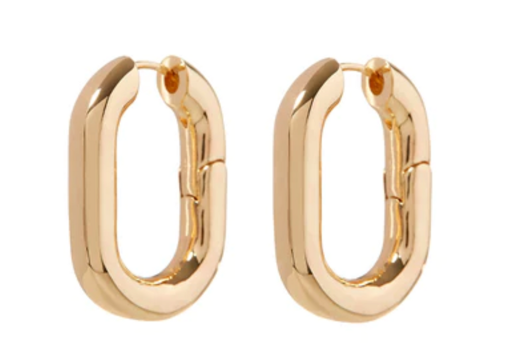 XL CHAIN LINK HOOPS- GOLD - Millo Jewelry