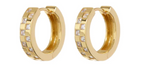 Load image into Gallery viewer, CHECKERBOARD PAVE HOOPS- GOLD - Millo Jewelry
