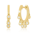 Load image into Gallery viewer, Diamond Bezel Shimmy Huggie Earring - Millo Jewelry
