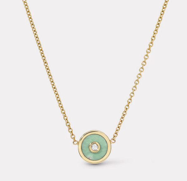 MINI COMPASS PENDANT WITH DIAMOND CENTER - Millo Jewelry