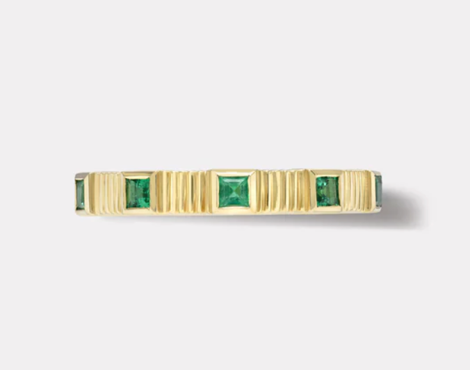 PLEATED FIVE STONE BAND - Millo Jewelry