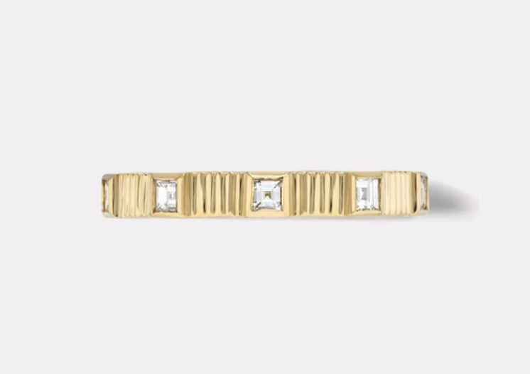 PLEATED FIVE STONE BAND - Millo Jewelry