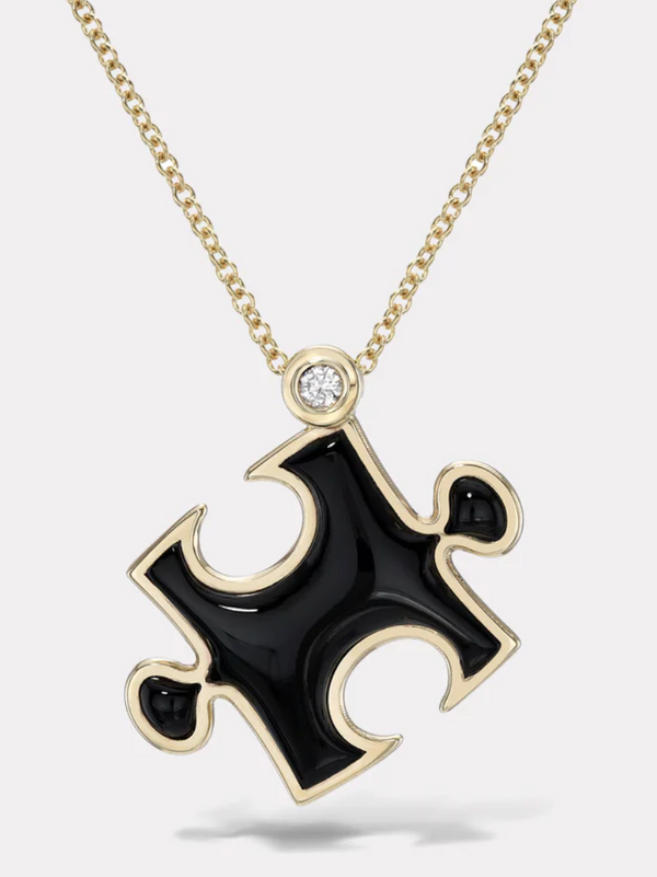 INLAY IMPETUS PUZZLE PENDANT IN BLACK ONYX - Millo Jewelry