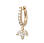 Load image into Gallery viewer, Marquise Diamond Blossom Drop Oval Pave Mini Hoop - Millo Jewelry
