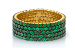 Load image into Gallery viewer, GREEN GARNET 5 THREAD STACK RING - Millo Jewelry
