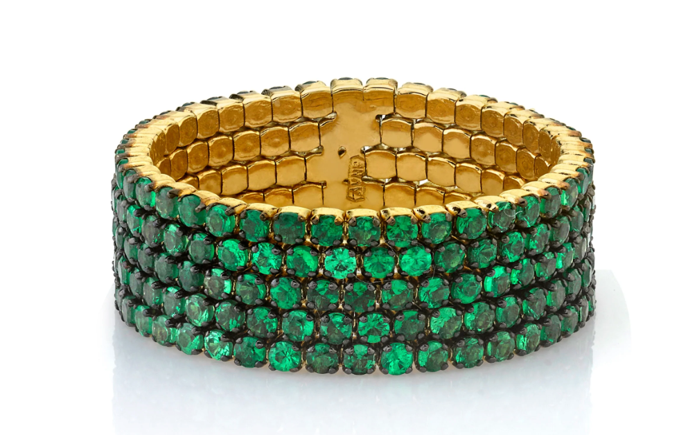 GREEN GARNET 5 THREAD STACK RING - Millo Jewelry