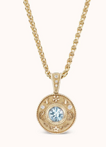 Load image into Gallery viewer, SOUTHWESTERN ROUND CHARM NECKLACE AQUAMARINE - Millo Jewelry
