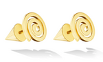 Load image into Gallery viewer, Yellow Gold Essence Stud Earrings with Cone - Millo Jewelry
