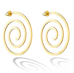 Load image into Gallery viewer, Yellow Gold Essence Hoop Earrings With Cone - Millo Jewelry
