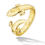 Load image into Gallery viewer, Yellow Gold Origin Bypass Ring with Facets - Millo Jewelry
