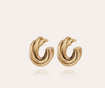 Load image into Gallery viewer, Atik hoop earrings small size gold - Millo Jewelry
