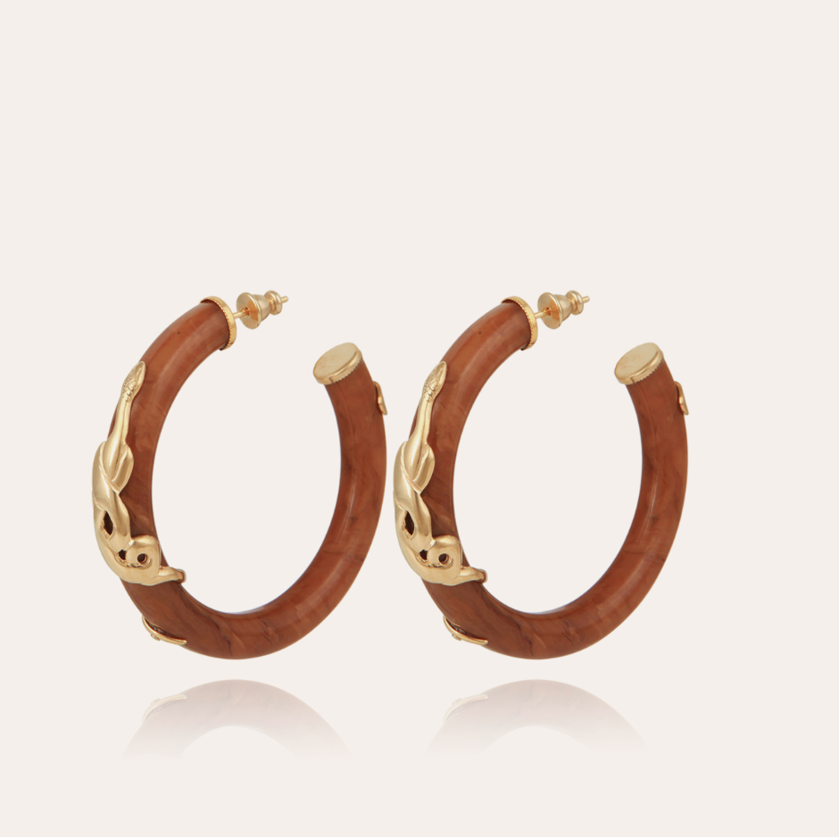 Cobra hoop earrings acetate gold - Millo Jewelry
