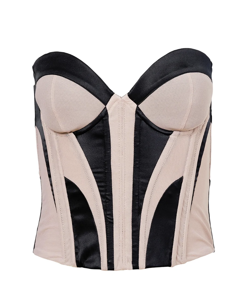SILK MESH BUSTIER TOP