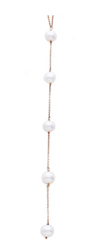 Load image into Gallery viewer, GOLD FIVE PEARL DIAMOND LARIAT - Millo Jewelry
