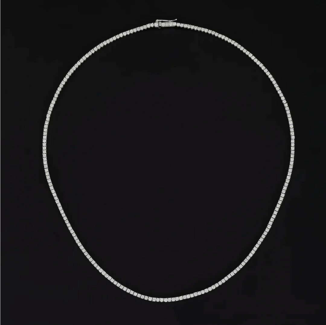 WHITE GOLD 4 CARAT DIAMOND TENNIS NECKLACE - Millo Jewelry