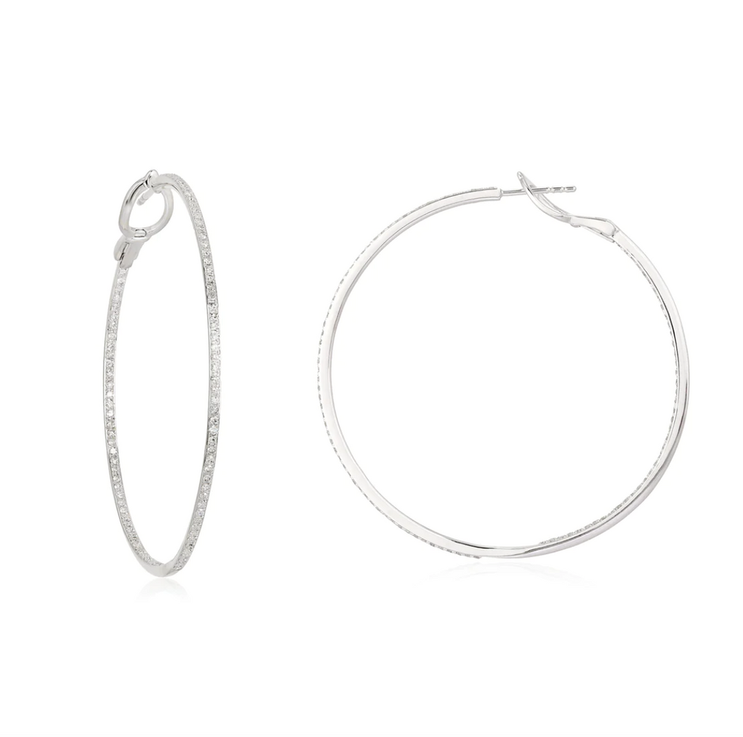 LARGE THIN DIAMOND INSIDE OUT HOOPS - Millo Jewelry