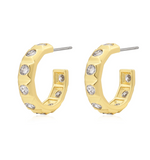 Load image into Gallery viewer, MINI PYRAMID STUD HOOPS- GOLD - Millo Jewelry
